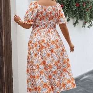 Never worn orange floral dress